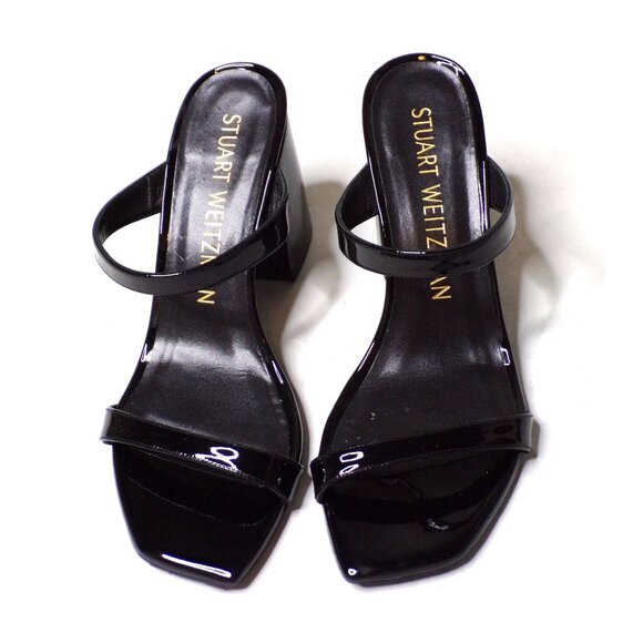 🆕 STUART WEITZMAN Flareblock 85 Slide Sandal Shoes Black 9 - Picture 9 of 14